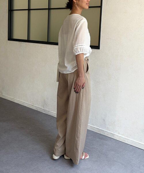 Chez toi（シェトワ）の「フロント刺繍レース5分袖ブラウス（シャツ/ブラウス・レディース・ホワイト/チャコールグレー・FREE）」の9枚目の写真