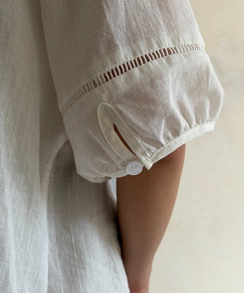 Chez toi（シェトワ）の「フロント刺繍レース5分袖ブラウス（シャツ/ブラウス・レディース・ホワイト/チャコールグレー・FREE）」の16枚目の写真