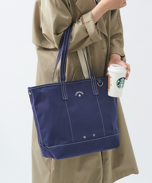 CONVERSE（コンバース）の「【CONVERSE】CV AS CANVAS TOTE BAG M（トートバッグ・レディース・ベージュ/グレー/ネイビー/オフホワイト/ブラウン/レッド/ブラック/カーキ・FREE）」の7枚目の写真