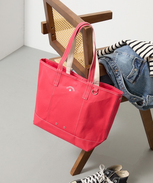 CONVERSE（コンバース）の「【CONVERSE】CV AS CANVAS TOTE BAG M（トートバッグ・レディース・ベージュ/グレー/ネイビー/オフホワイト/ブラウン/レッド/ブラック/カーキ・FREE）」の18枚目の写真