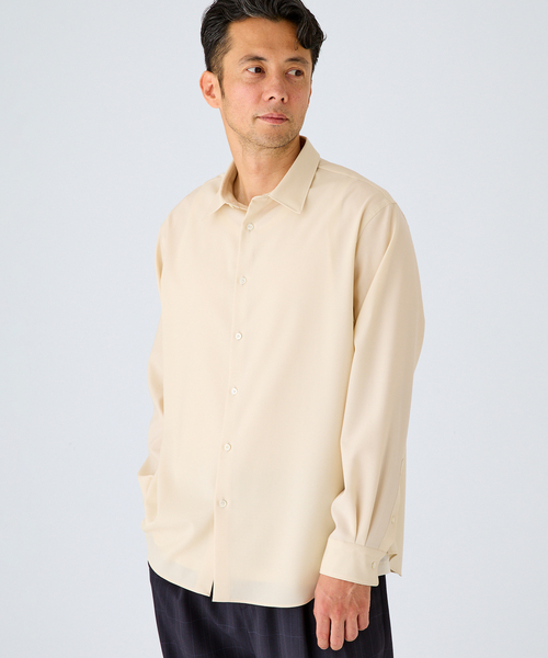 EDIFICE(エディフィス)の「ウール レギュラー シャツ(シャツ/ブラウス・メンズ・ブラウン/ブラック/アイボリー・SMALL/MEDIUM/LARGE)」の2枚目の写真
