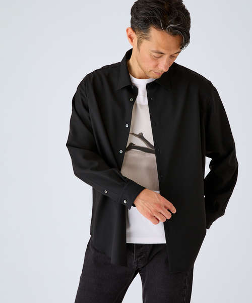 EDIFICE(エディフィス)の「ウール レギュラー シャツ(シャツ/ブラウス・メンズ・ブラウン/ブラック/アイボリー・SMALL/MEDIUM/LARGE)」の6枚目の写真