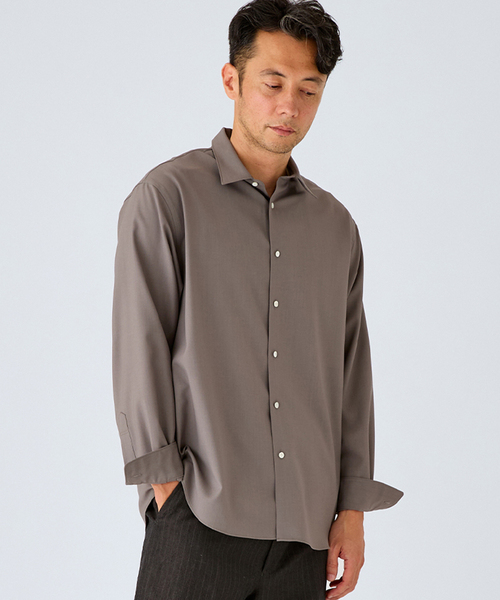 EDIFICE(エディフィス)の「ウール レギュラー シャツ(シャツ/ブラウス・メンズ・ブラウン/ブラック/アイボリー・SMALL/MEDIUM/LARGE)」の21枚目の写真