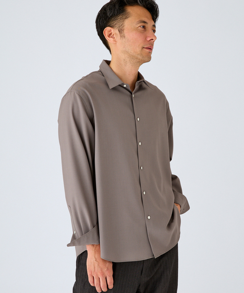 EDIFICE(エディフィス)の「ウール レギュラー シャツ(シャツ/ブラウス・メンズ・ブラウン/ブラック/アイボリー・SMALL/MEDIUM/LARGE)」の22枚目の写真