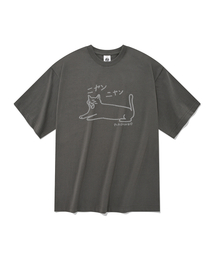 ネコ 半袖Tシャツ グレー