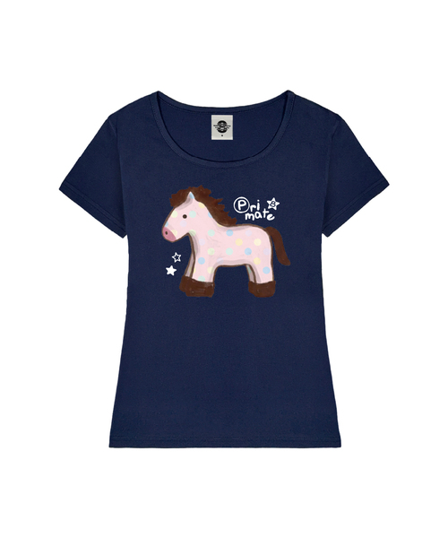 PRIMATE(プライメイト)の「PINK PONY レディース Uネックスリムフィット半袖Tシャツ 6 COLORS(Tシャツ/カットソー・レディース・ホワイト/ネイビー/ミント/ブラック/ピンク/ミックスグレー・MEDIUM/SMALL)」の5枚目の写真