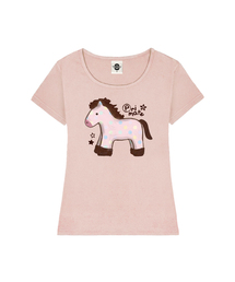 PINK PONY レディース Uネックスリムフィット半袖Tシャツ 6 COLORS