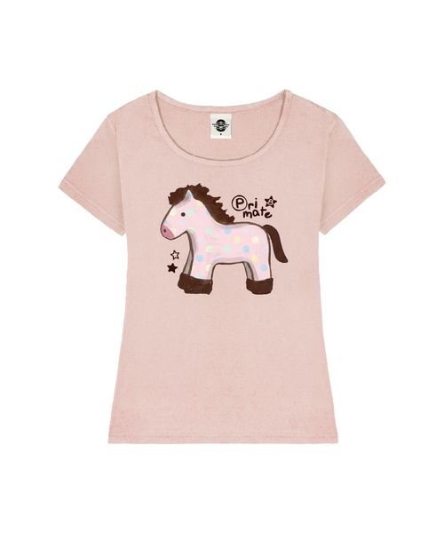 PRIMATE(プライメイト)の「PINK PONY レディース Uネックスリムフィット半袖Tシャツ 6 COLORS(Tシャツ/カットソー・レディース・ホワイト/ネイビー/ミント/ブラック/ピンク/ミックスグレー・MEDIUM/SMALL)」の6枚目の写真