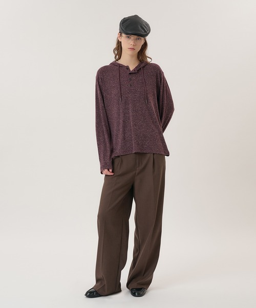 Perushu(ペルーシュ)の「HENLEY RAGLAN NEP HOODED LONG SLEEVE TSHIRT/ヘンリーラグランネップフードロンT(Tシャツ/カットソー・メンズ・パープル/チャコールグレー/オリーブ・LARGE/MEDIUM)」の20枚目の写真