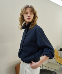 Washed Short Blouson_Navy
