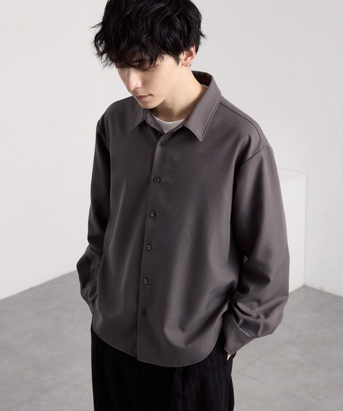 MONO-MART(モノマート)の「パウダーツイル コンパクトフィット ショート丈 レギュラーカラー長袖シャツ(シャツ/ブラウス・メンズ・ホワイト系/オフホワイト/ダークグレー/ライトベージュ/ブルー/ブラック・S/L/M)」の17枚目の写真