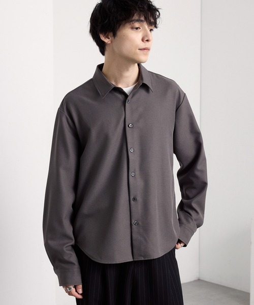 MONO-MART(モノマート)の「パウダーツイル コンパクトフィット ショート丈 レギュラーカラー長袖シャツ(シャツ/ブラウス・メンズ・ホワイト系/オフホワイト/ダークグレー/ライトベージュ/ブルー/ブラック・S/L/M)」の18枚目の写真