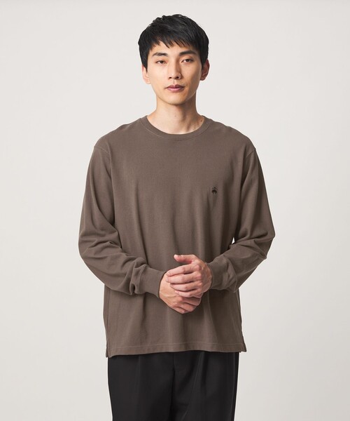 BROOKS BROTHERS(ブルックスブラザーズ)の「【別注】<Brooks Brothers>GLR カノコ クルーネック カットソー(Tシャツ/カットソー・メンズ・ダークブラウン/ダークグレー/ブラック・S/M/L)」の1枚目の写真