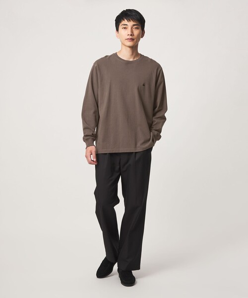 BROOKS BROTHERS(ブルックスブラザーズ)の「【別注】<Brooks Brothers>GLR カノコ クルーネック カットソー(Tシャツ/カットソー・メンズ・ダークブラウン/ダークグレー/ブラック・S/M/L)」の4枚目の写真