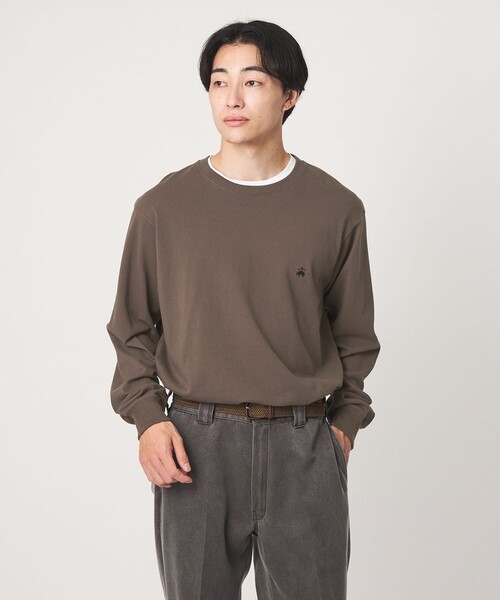 BROOKS BROTHERS(ブルックスブラザーズ)の「【別注】<Brooks Brothers>GLR カノコ クルーネック カットソー(Tシャツ/カットソー・メンズ・ダークブラウン/ダークグレー/ブラック・S/M/L)」の5枚目の写真