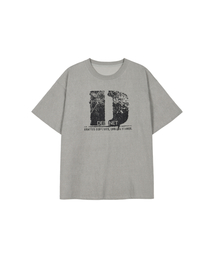 D ACCENT CRACK LOGO T-SHIRTS IN GREY
