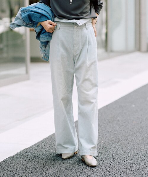 RIVE DROITE(リヴドロワ)の「コーデュロイハイウエストパンツ(その他パンツ・レディース・サックスブルー/オフホワイト・38/36)」の5枚目の写真