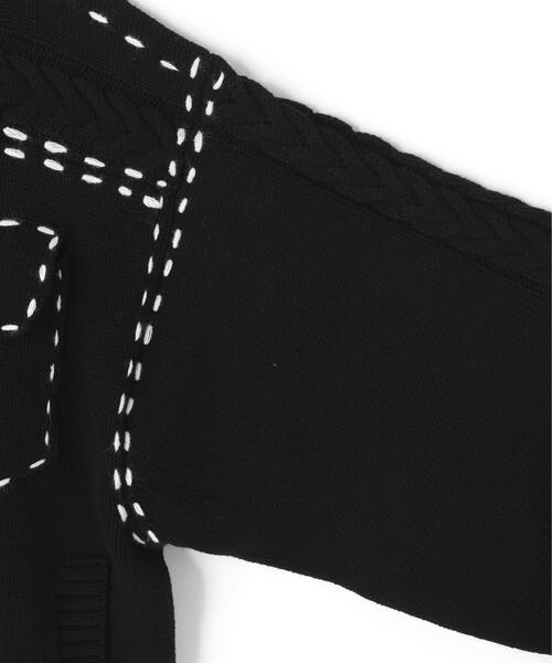 DANKE SCHON(ダンケシェーン)の「【WEB&DEPOT限定】DankeSchon/ダンケシェーン/HAND STITCH KNIT JACKET(その他アウター・レディース・ホワイト/ブラック/ブラウン・M/L/S)」の6枚目の写真