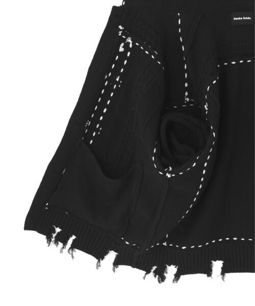 DANKE SCHON(ダンケシェーン)の「【WEB&DEPOT限定】DankeSchon/ダンケシェーン/HAND STITCH KNIT JACKET(その他アウター・レディース・ホワイト/ブラック/ブラウン・M/L/S)」の8枚目の写真
