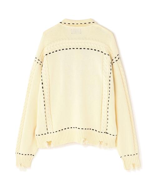 DANKE SCHON(ダンケシェーン)の「【WEB&DEPOT限定】DankeSchon/ダンケシェーン/HAND STITCH KNIT JACKET(その他アウター・レディース・ホワイト/ブラック/ブラウン・M/L/S)」の12枚目の写真