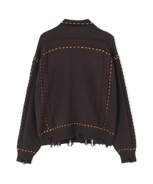 DANKE SCHON(ダンケシェーン)の「【WEB&DEPOT限定】DankeSchon/ダンケシェーン/HAND STITCH KNIT JACKET(その他アウター・レディース・ホワイト/ブラック/ブラウン・M/L/S)」の14枚目の写真