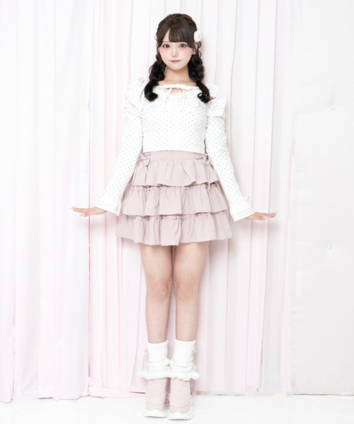LAFARY(ラファリー)の「ルーズニット厚底ブーツ(ブーツ・レディース・ブラック/アイボリー/ピンク・MEDIUM/LARGE)」の6枚目の写真