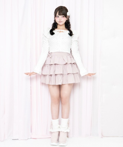 LAFARY(ラファリー)の「ルーズニット厚底ブーツ(ブーツ・レディース・ブラック/アイボリー/ピンク・MEDIUM/LARGE)」の9枚目の写真