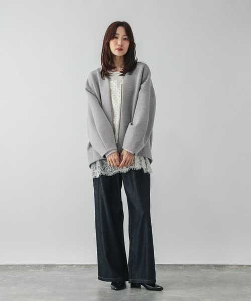 GLOBAL WORK(グローバルワーク)の「ダンボールジャケット/873759(ブルゾン・レディース・杢グレー/ネイビー・LARGE/MEDIUM)」の3枚目の写真
