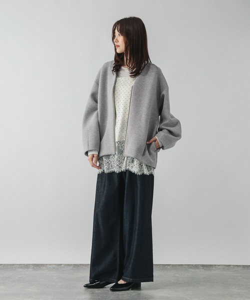 GLOBAL WORK(グローバルワーク)の「ダンボールジャケット/873759(ブルゾン・レディース・杢グレー/ネイビー・LARGE/MEDIUM)」の4枚目の写真