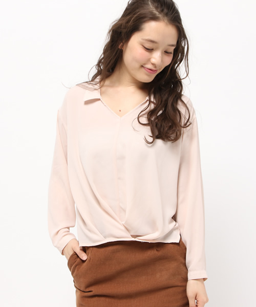 one after another NICE CLAUP(ワンアフターアナザーナイスクラップ)の「【ナイスクラップ】オトナ女子シャツ(シャツ/ブラウス・レディース・オフホワイト/ピンク/ストライプ・FREE)」の3枚目の写真