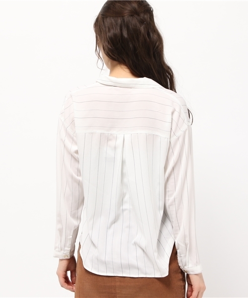 one after another NICE CLAUP(ワンアフターアナザーナイスクラップ)の「【ナイスクラップ】オトナ女子シャツ(シャツ/ブラウス・レディース・オフホワイト/ピンク/ストライプ・FREE)」の6枚目の写真