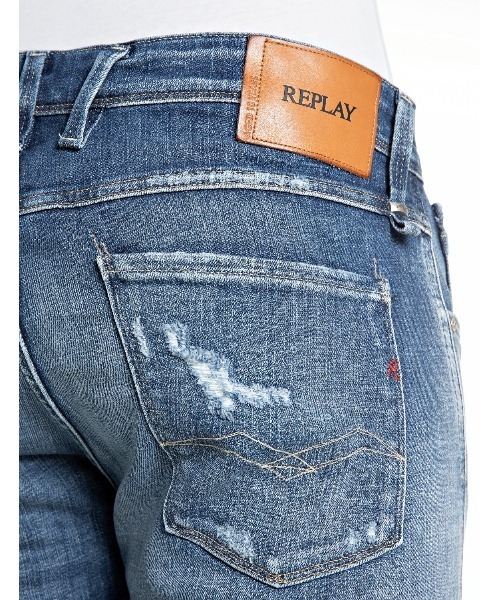 REPLAY(リプレイ)の「スリムフィットANBASS Aged10 オーガニックコットンパワーストレッチデニム(デニムパンツ・メンズ・ブルー・W28xL32/W29xL32/W30xL32/W31xL32/W32xL32/W33xL32/W34xL32)」の8枚目の写真