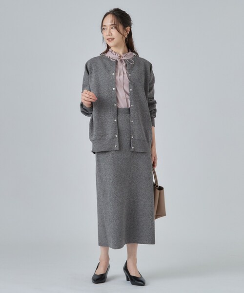 SHOO・LA・RUE(シューラルー)の「【S-LL/セットアップ可/洗濯機可】大人に似合う スポンディッシュ ニットナロースカート(スカート・レディース・グレー/ダークブラウン/ブラック・04/03/02/01)」の8枚目の写真