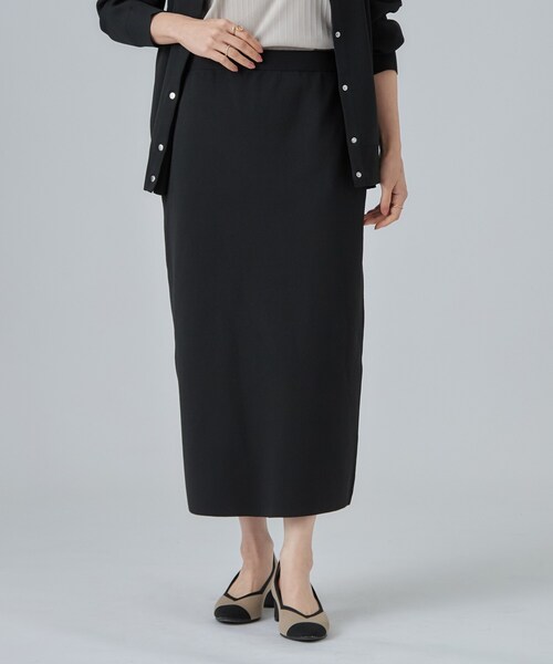 SHOO・LA・RUE(シューラルー)の「【S-LL/セットアップ可/洗濯機可】大人に似合う スポンディッシュ ニットナロースカート(スカート・レディース・グレー/ダークブラウン/ブラック・04/03/02/01)」の11枚目の写真