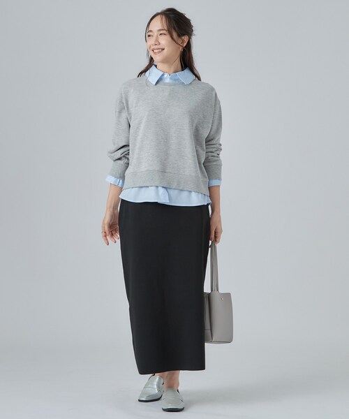 SHOO・LA・RUE(シューラルー)の「【S-LL/セットアップ可/洗濯機可】大人に似合う スポンディッシュ ニットナロースカート(スカート・レディース・グレー/ダークブラウン/ブラック・04/03/02/01)」の16枚目の写真