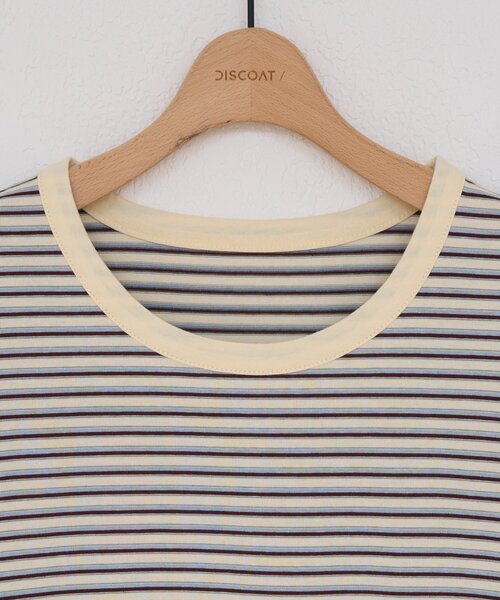 DISCOAT（ディスコート）の「【WEB限定】マルチボーダーUネックロングスリーブ（Tシャツ/カットソー・レディース・グレー/ネイビー/サックスブルー・FREE）」の12枚目の写真