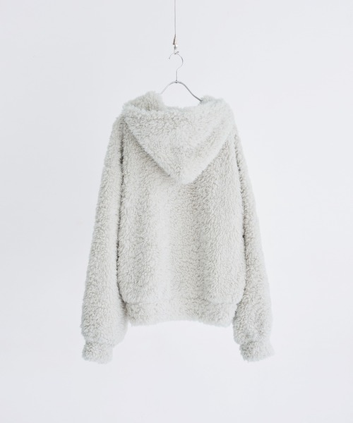 LILL(リル)の「ルーズシルエットファーZIPサムホールフードジャケット(その他アウター・メンズ・オフホワイト/ブラック・XL/L/M/S)」の9枚目の写真