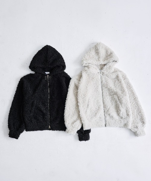 LILL(リル)の「ルーズシルエットファーZIPサムホールフードジャケット(その他アウター・メンズ・オフホワイト/ブラック・XL/L/M/S)」の12枚目の写真