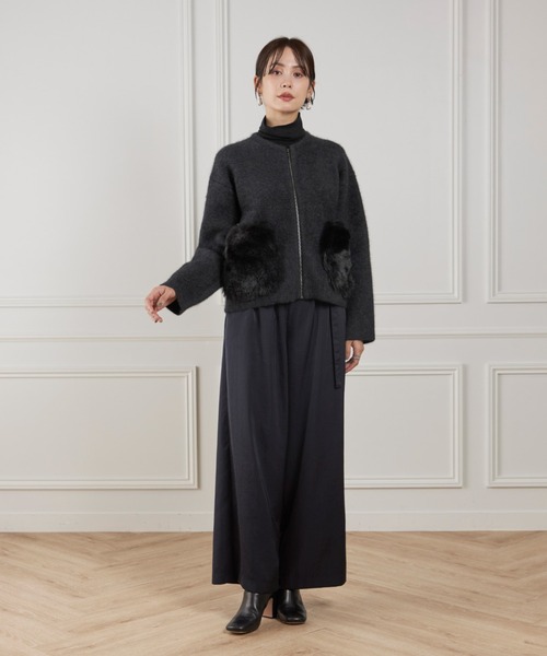 LE SOUK(ルスーク)の「フェイクファーポケット ラクーンニットブルゾン(カーディガン/ボレロ・レディース・ブラウン・フリー)」の18枚目の写真