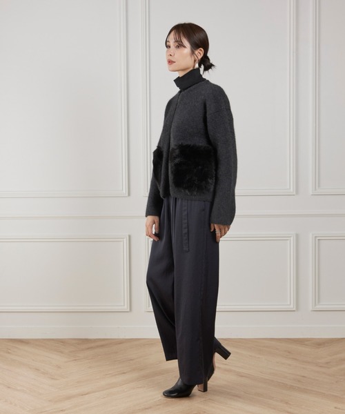 LE SOUK(ルスーク)の「フェイクファーポケット ラクーンニットブルゾン(カーディガン/ボレロ・レディース・ブラウン・フリー)」の20枚目の写真