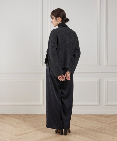 LE SOUK(ルスーク)の「フェイクファーポケット ラクーンニットブルゾン(カーディガン/ボレロ・レディース・ブラウン・フリー)」の21枚目の写真
