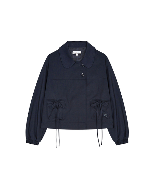 TUOMIO（トゥオミオ）の「RIBBON POCKET JACKET [NAVY]（その他アウター・レディース・その他・1/2）」の2枚目の写真