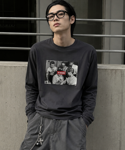 GRAVER ORDINARY（グレイバーオーディナリー）の「[UNISEX] SIM SLEEVE ロングスリーブ Tシャツ_3color（Tシャツ/カットソー・レディース・チャコール/ホワイト/ブラック・MEDIUM/LARGE）」の5枚目の写真