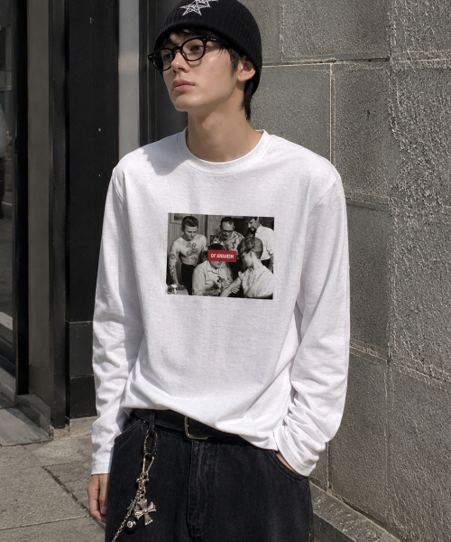 GRAVER ORDINARY（グレイバーオーディナリー）の「[UNISEX] SIM SLEEVE ロングスリーブ Tシャツ_3color（Tシャツ/カットソー・レディース・チャコール/ホワイト/ブラック・MEDIUM/LARGE）」の6枚目の写真