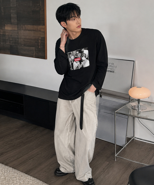 GRAVER ORDINARY（グレイバーオーディナリー）の「[UNISEX] SIM SLEEVE ロングスリーブ Tシャツ_3color（Tシャツ/カットソー・レディース・チャコール/ホワイト/ブラック・MEDIUM/LARGE）」の7枚目の写真