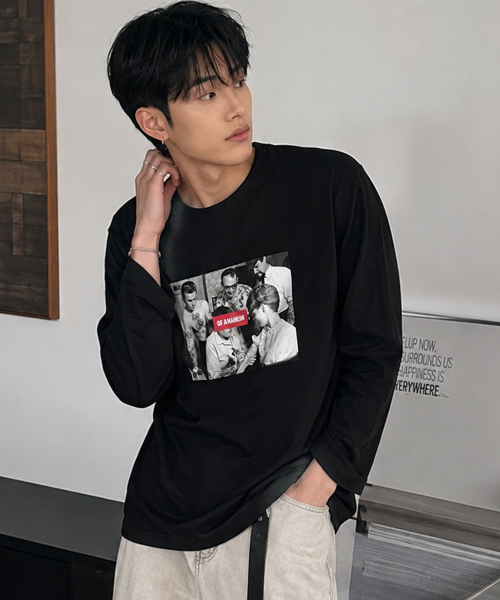 GRAVER ORDINARY（グレイバーオーディナリー）の「[UNISEX] SIM SLEEVE ロングスリーブ Tシャツ_3color（Tシャツ/カットソー・レディース・チャコール/ホワイト/ブラック・MEDIUM/LARGE）」の8枚目の写真