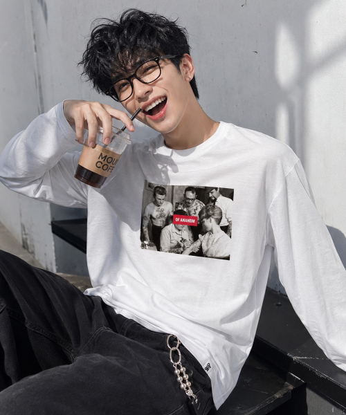 GRAVER ORDINARY（グレイバーオーディナリー）の「[UNISEX] SIM SLEEVE ロングスリーブ Tシャツ_3color（Tシャツ/カットソー・レディース・チャコール/ホワイト/ブラック・MEDIUM/LARGE）」の10枚目の写真