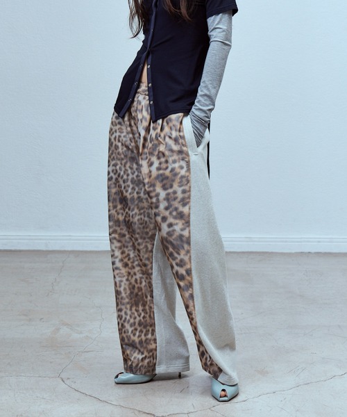 THINGS THAT MATTER(シングス ザット マター)の「LEOPARD WARP PRINT SWEAT PANTS / レオパードワーププリントスウェットパンツ(スウェットパンツ・レディース・ベージュ・FREE)」の1枚目の写真