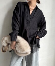 【WEB限定】レース切替スキッパーシャツ