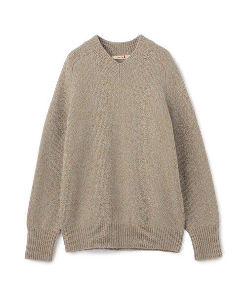 BACCA(バッカ)の「【WEB先行予約】ウールナイロンメランジ Vネックプルオーバー(ニット/セーター・レディース・レッド系その他2/オレンジ系その他・S)」の2枚目の写真